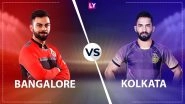 How to Watch RCB vs KKR IPL 2020 Live Streaming Online in India? Get Free Live Telecast Royal Challengers Bangalore vs Kolkata Knight Riders Dream11 Indian Premier League 13 Cricket Match Score Updates on TV