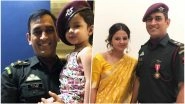Ziva Dhoni Poses With Papa's Special Forces Cap at Padma Bhushan 2018 Ceremony (See Cute MS Dhoni's Family Pictures)