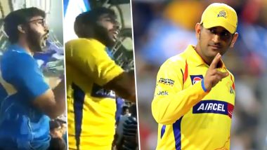 Biggest MS Dhoni Fan Found and It's Not Pakistan’s ‘Chacha Chicago’! MI Supporter Switches Loyalties, Dons Yellow Jersey Just as CSK Skipper Arrives (Watch Viral Video)