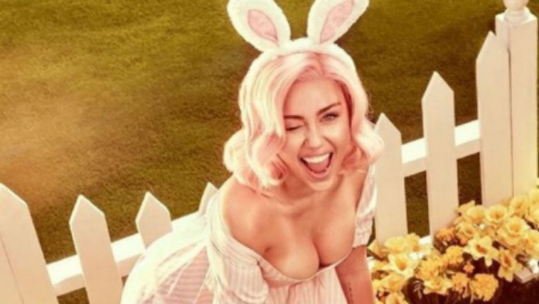 Miley Cyrus In Pink Hair Gets Spanked By Easter Bunny In Sexy Vogue