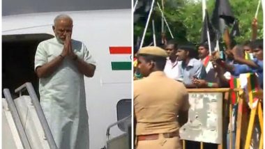 Cauvery Protests: PM Narendra Modi Greeted with Black Flags and Black Balloons in Chennai