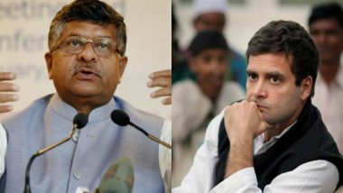 Rahul Gandhi Must Explain How His Income Jumped From Rs 55 Lakh in 2004 to Rs 9 Crore in 2014: Ravi Shankar Prasad