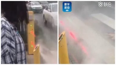 Jaywalkers in Hubei City, China Greeted with Automatic Mist Sprayers, While in India we Tried 'Tyre-Killers' in Pune: Watch Video