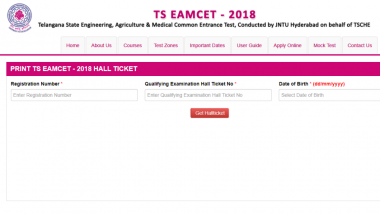 TS EAMCET 2018 Hall Ticket Released on Official Website, Download at eamcet.tsche.ac.in