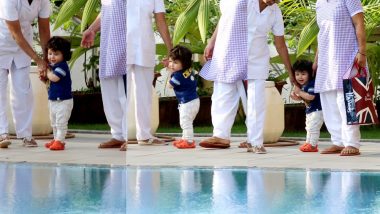 Taimur Ali Khan Is In No Mood To Get Inside The Pool On A Hot Summer Day - View Pics