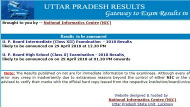 UP Board Results 2018: Uttar Pradesh Class 10 & 12 Results to be Out Today at upresults.nic.in