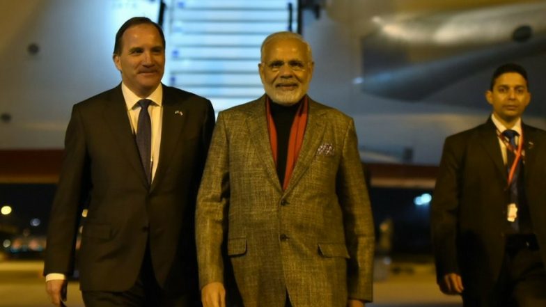 PM Narendra Modi Walks & Talks With Swedish Counterpart Stefan Lofven: Watch Their Bromance in Video!