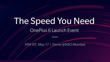 OnePlus 6 Launching in India on May 17 in Mumbai