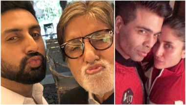 Amitabh and Abhishek Bachchan Give Karan Johar and Kareena Kapoor Khan Quite the Competition with Their Pouty Selfie