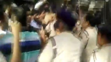 Indore Infant Rape & Murder Case: Watch Video of Accused Thrashed by Angry Mob Outside The Court