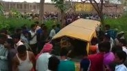 UPDATE: Kushinagar School Bus Accident Updates: 14 School Students Die, 7 Critically Injured in Accident with a Train at Unmanned Railway Crossing in UP