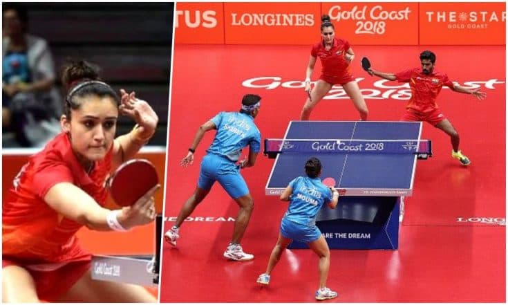 Manika Batra-Sathiyan Gnanasekaran Beat Sharath Kamal-Mouma Das to Win Table Tennis Mixed Team Bronze Medal in CWG 2018 Manika Batra-Sathiyan Gnanasekaran Beat Sharath Kamal-Mouma Das to Win Table Tennis Mixed Team Bronze Medal in CWG 2018