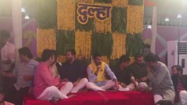 Tej Pratap Yadav and Aishwarya Rai Wedding: Lalu Yadav's Son & RJD Leader's Mehendi Ceremony in Patna, See Pictures