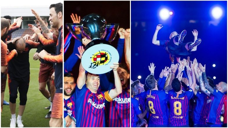 Andres Iniesta Plays His Last Match For FC Barcelona: View Pictures As The Midfielder Left Everyone Teary-Eyed at his Farewell at Camp Nou