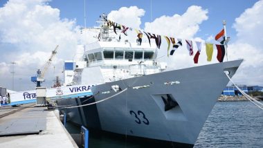 Offshore Patrol Vessel ICGS Vikram Made Under 'Make in India' Arrives at New Mangalore Port