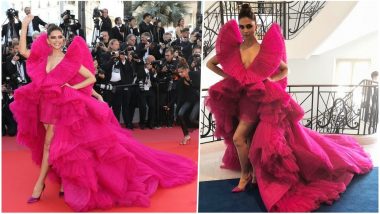 Deepika Padukone Cannes 2018 Red Carpet Look in This Pink Asymmetrical Silk Gown by Ashi Studio is Sexy Yet Elegant! See Pictures
