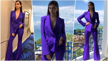 Deepika Padukone is 'Boss Lady' in This Violet Mao Power Suit at Cannes 2018! Stylist Shaleena Nathani Does a Wonderful Work (See Pics)