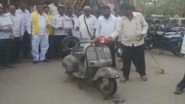 Fuel Price-Hike: TDP Worker Sets Two-wheeler on Fire in Protest