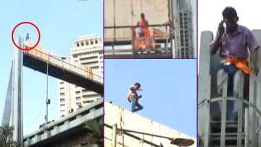 Yavatmal Man Tries to Be Veeru From Sholay; Climbs on Dadar- Matunga Bridge Hoarding, Threatens to Jump Off If Raj-Uddhav Don’t Unite!