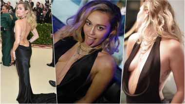 Miley Cyrus Nearly Avoids Wardrobe Malfunction in Sexy Sideboob-Revealing Stella McCartney Gown at Met Gala 2018 (See Hot Pictures)