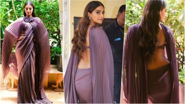 Sonam Kapoor Flaunts Sexy Back in Gaurav Gupta Saree at Sanju Trailer Launch: See Pictures of Hot Bollywood Actress