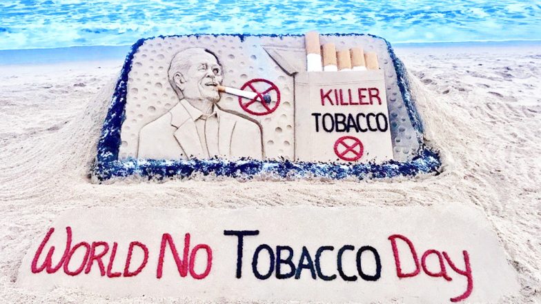 World No Tobacco Day 2018: Sudarsan Pattnaik Creates Sand Art Urging People to Quit 'Killer Tobacco'
