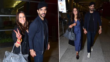 These Pictures of Neha Dhupia and Angad Bedi's First Appearance as a Married Couple Are so Damn Cute