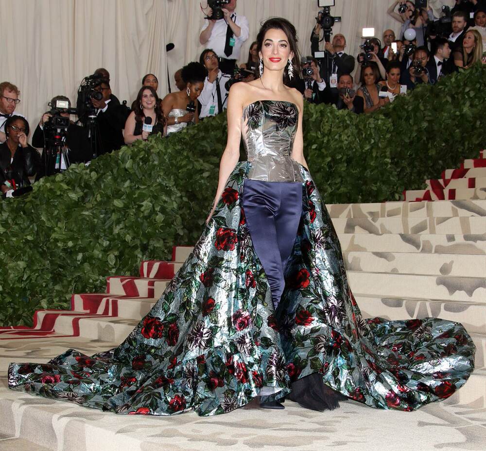 Amal Clooney in Richard Quinn Amal Clooney in Richard Quinn