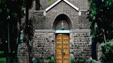 Hoodlums Deface Gate of Delhi University's Prestigious St Stephen College Chapel with 'Mandir Yahi Banega' Slogan