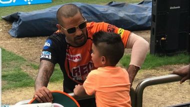 IPL 2018 Diaries: SRH Opener Shikhar Dhawan and son Zoravar Have fun With the Hulk Mask, Watch Video