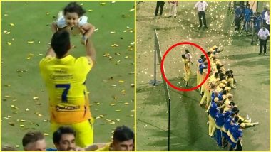 MS Dhoni Seen Playing With Ziva While CSK Players Celebrate With IPL 2018 Trophy, Picture Goes Viral