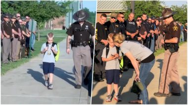 70 Indiana Police Officers Accompanies 5-year-old as He Returns to School; Watch Video