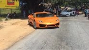 Lamborghini Convoy Causes Huge Traffic Jam: 18 Cars Struggles to Clear a Speed Breaker; Watch Video