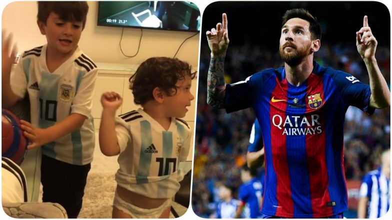 FIFA World Cup 2018:  Watch Lionel Messi’s Sons Thiago & Mateo Cheer For Team Argentina