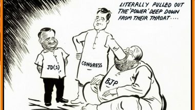MNS Chief Raj Thackeray's Cartoon Takes a Dig at BJP's Situation in Karnataka Assembly Elections 2018