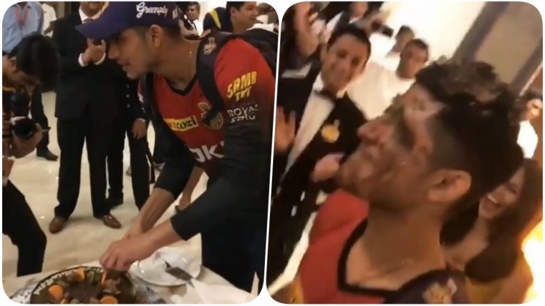IPL 2018 Diaries Video: KKR&rsquo;s Shubham Gill Gets his Face Caked After Winning the Match Against CSK