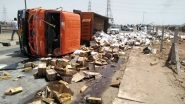 Truck Carrying Alcohol in Dry State Gujarat, Topples Over in Kutch's Bhachau District