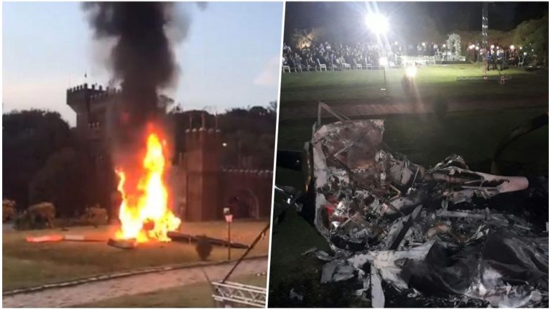 Brazilian Bride Escapes as the Helicopter Carrying Her Burst into Flames, Continues With the Wedding Ceremony: Watch Video