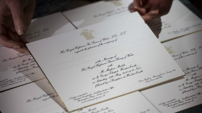 Prince Harry- Meghan Markle Wedding Invite: The Royal Wedding Invitation Cards Are Traditional But Have Gold Imprints