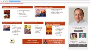 Finance Ministry website shows Arun Jaitley as FM (Image credits: finmin.nic.in)