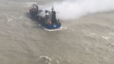 Watch: Navy Helicopter Prevents Burning Vessel SSL Kolkata From Drifting