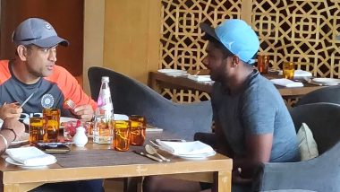 MS Dhoni Meets Sanju Samson; Leaves Rajasthan Royals’ Batsman Awestruck! View Pics