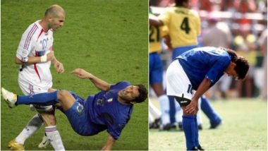 FIFA World Cup History: Zinedine Zidane Head-Butt to Roberto Baggio’s Missed Penalty, Most Heartbreaking Moments From Football WC