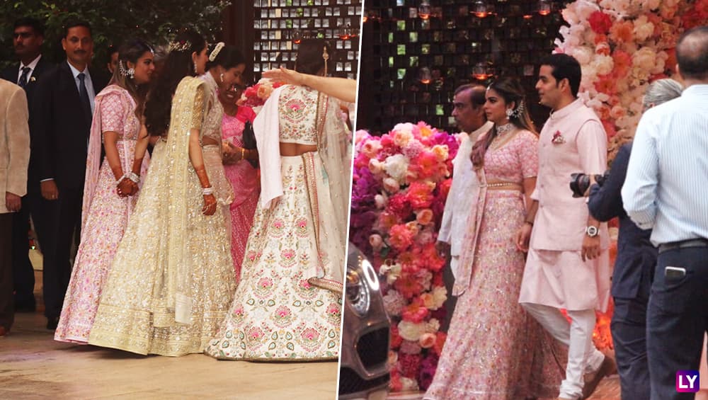 Isha Ambani looked like a princess in Abu Jani Sandeep Khosla lehenga. Isha Ambani looked like a princess in Abu Jani Sandeep Khosla lehenga.