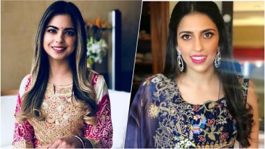 Akash Ambani-Shloka Mehta Pre-Engagement Bash: Bride-to-be Shloka & Sister-In-Law Isha Ambani Look Stunning in Traditional Avatar, See Pics