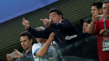 Diego Maradona Health Scare During Argentina vs Nigeria Match! Football Legend Flashes Middle Finger, Goes Overboard During 2018 FIFA Tie; Watch Video