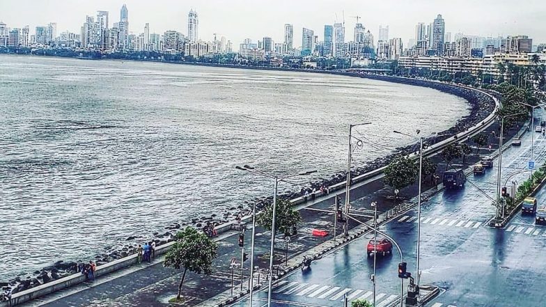 Mumbai Rains: High Tide Hits Marine Drive Amid Heavy Rainfall (Watch Video)