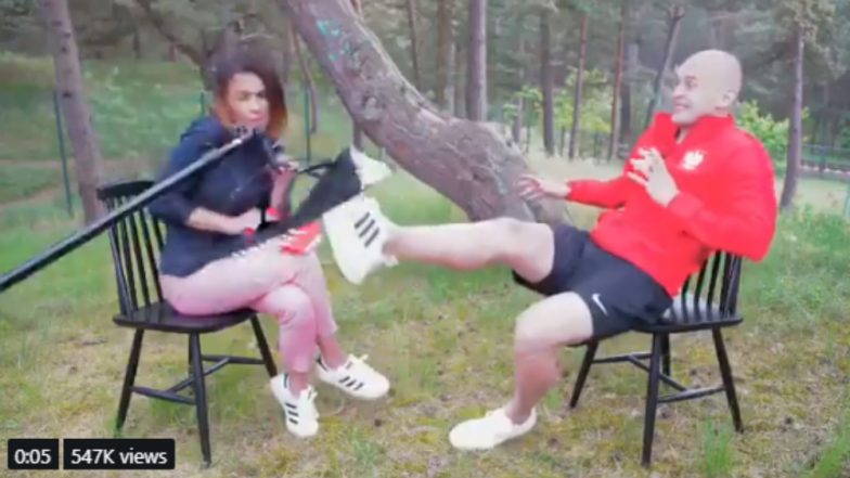 Polish Defender Michal Pazdan Defends Reporter With Skillful Footwork During Interview Ahead of 2018 FIFA World Cup (Watch Video)
