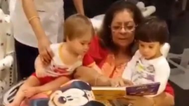 Karan Johar's Mother, Hiroo Reading Out to Yash and Roohi Is the Cutest Thing You Will See on the Internet Today – Watch Video