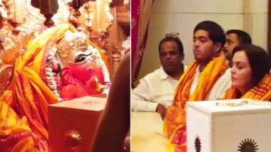 Akash Ambani And Shloka Mehta's Engagement Invitation Card Was Presented at Siddhivinayak Temple, View Pics and Video